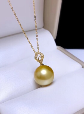 南洋金珠耳坠海水珍珠正圆无暇