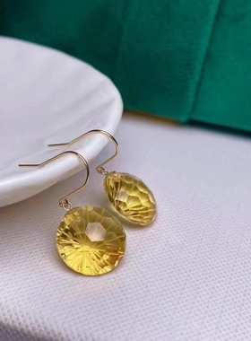 黄水晶吊坠18k金烟花款