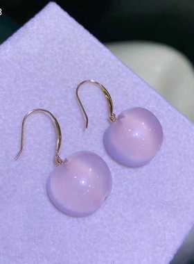 18k真金天然粉水晶芙蓉石挂坠