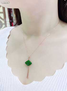 天然和田玉如意流苏项链耳环吊坠