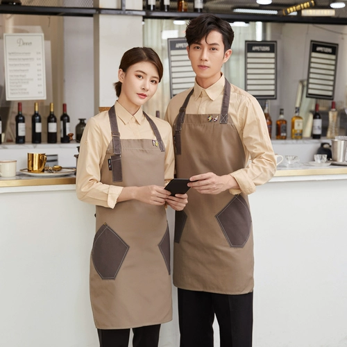 Работники магазина молока работники Рабочая одежда рубашка, длинные западные ресторанные кафе -ресторан ресторана, официант, Установив рабочую услугу осенью