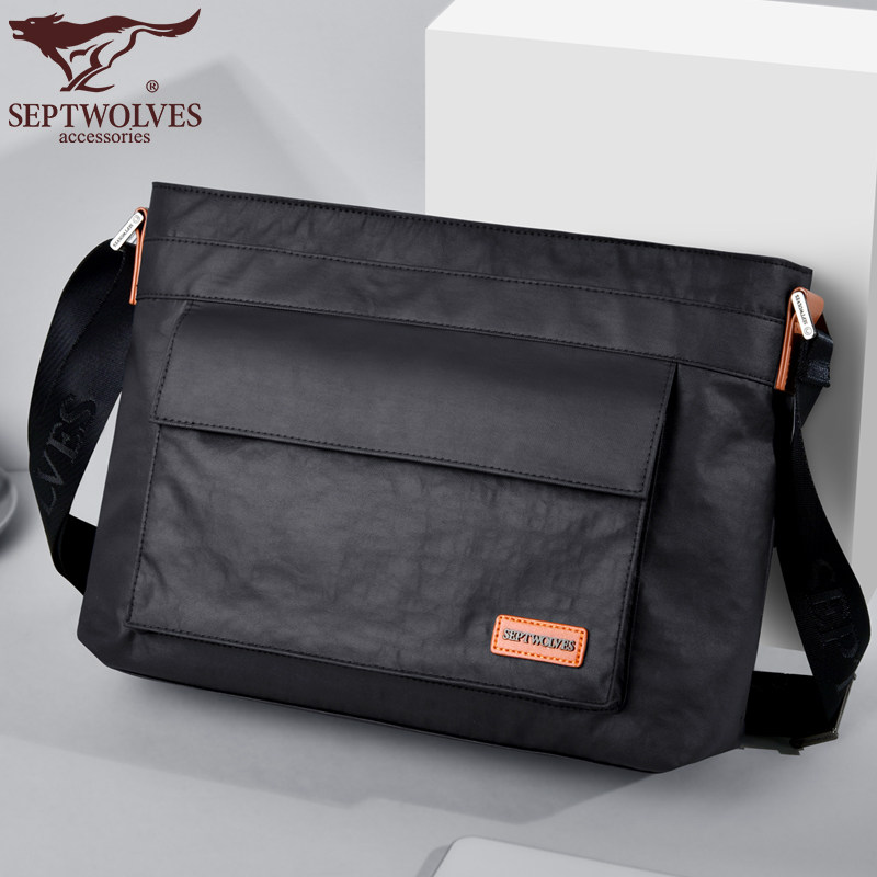 七匹狼男士牛津布新款防水单肩包 七匹狼天衢男士包袋