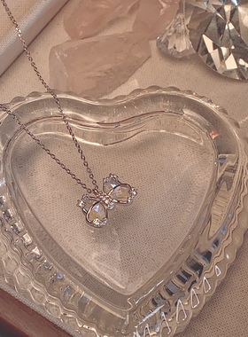 在逃公主蝴蝶结s925银项链