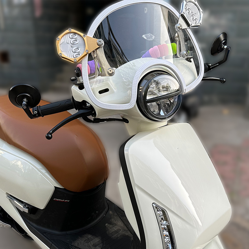 适用本田ns125la手把镜巧格i飞度4姜戈150维多利亚改装手把后视镜 - 图0