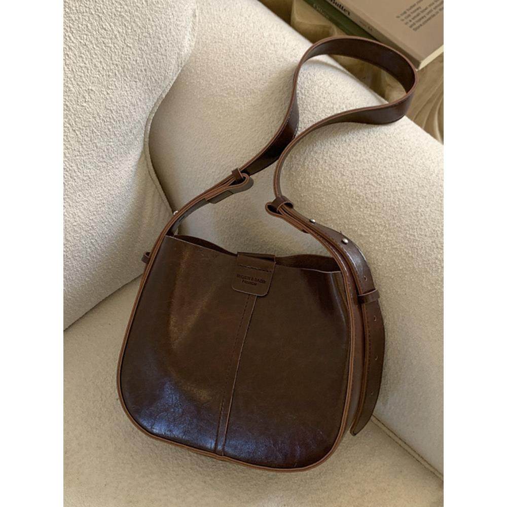 极简大水桶包包女2025新款高级感单肩腋下包时尚油蜡皮通勤托特包,淘宝优惠券,粉丝福利购,淘宝优惠卷