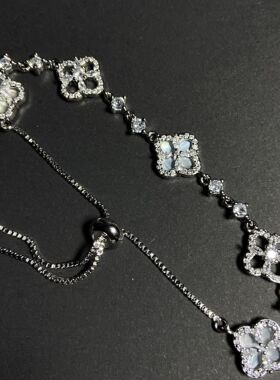 轻奢风满钻四叶草手链精致高颜值