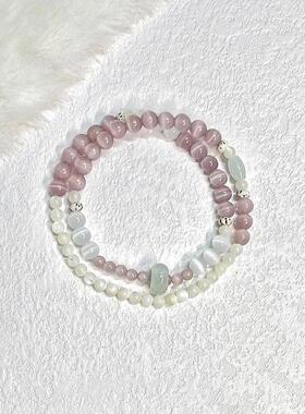 新中式米黄色小众串珠手链