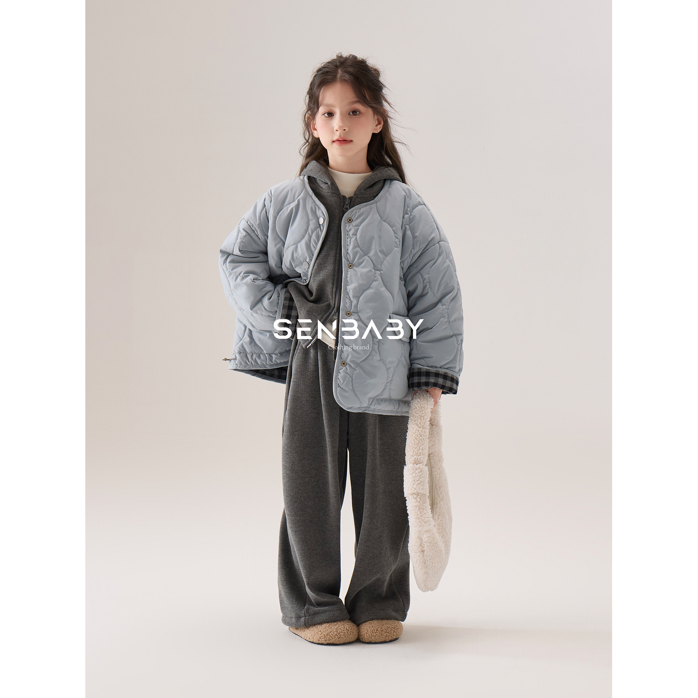 【现货双面穿配围脖】senbaby童装冬装女童棉衣外套两面穿棉服,淘宝优惠券,粉丝福利购,淘宝优惠卷