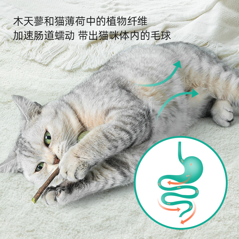 猫薄荷球棒棒糖磨牙玩具木天蓼逗猫棒自嗨解闷神器猫咪零食用品 - 图1