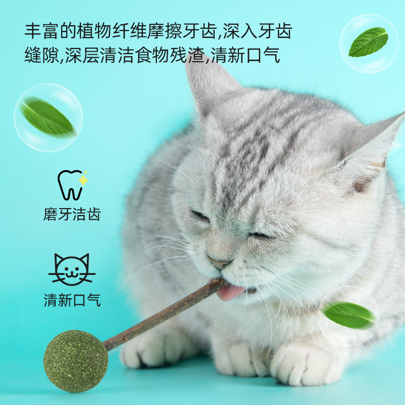 猫薄荷球棒棒糖磨牙玩具木天蓼逗猫棒自嗨解闷神器猫咪零食用品 - 图0