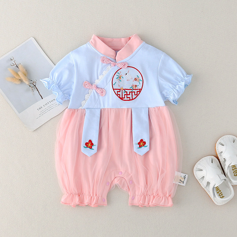 婴儿衣服夏季0-1岁外出满月连体衣 十点伴方克连身衣/爬服/哈衣