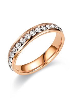 满天星河钛钢戒指女镶钻情侣