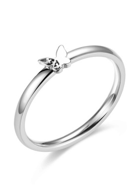 蝴蝶戒指钛钢戒指女钛钢