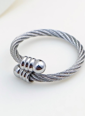 钢丝绳戒指不锈钢编织钢丝焊钢