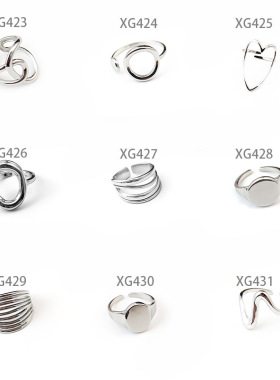 钛钢开口戒指不掉色小众设计