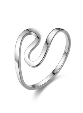 s弯曲形柔美不锈钢戒指