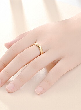 素圈菱形钛钢戒指时尚