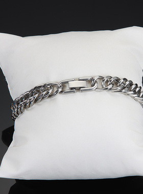 钛钢四面磨双织手链不掉色嘻哈冷淡风男女简约古巴手链珠宝扣手链