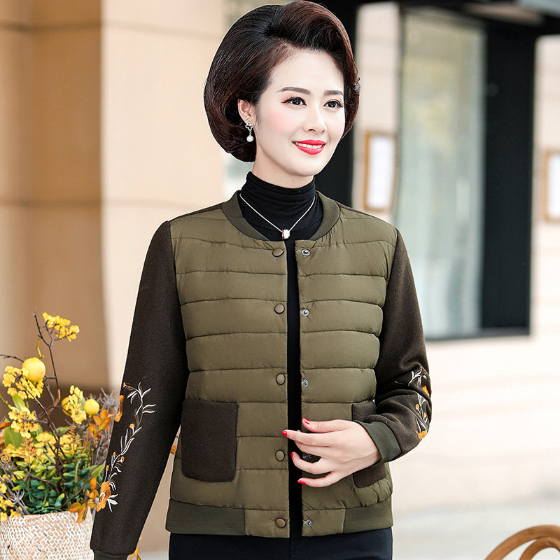 巴宝兹旗舰店中老年女装冬装新款棉衣外套40-50岁中年妈妈装冬季短款夹克棉服1