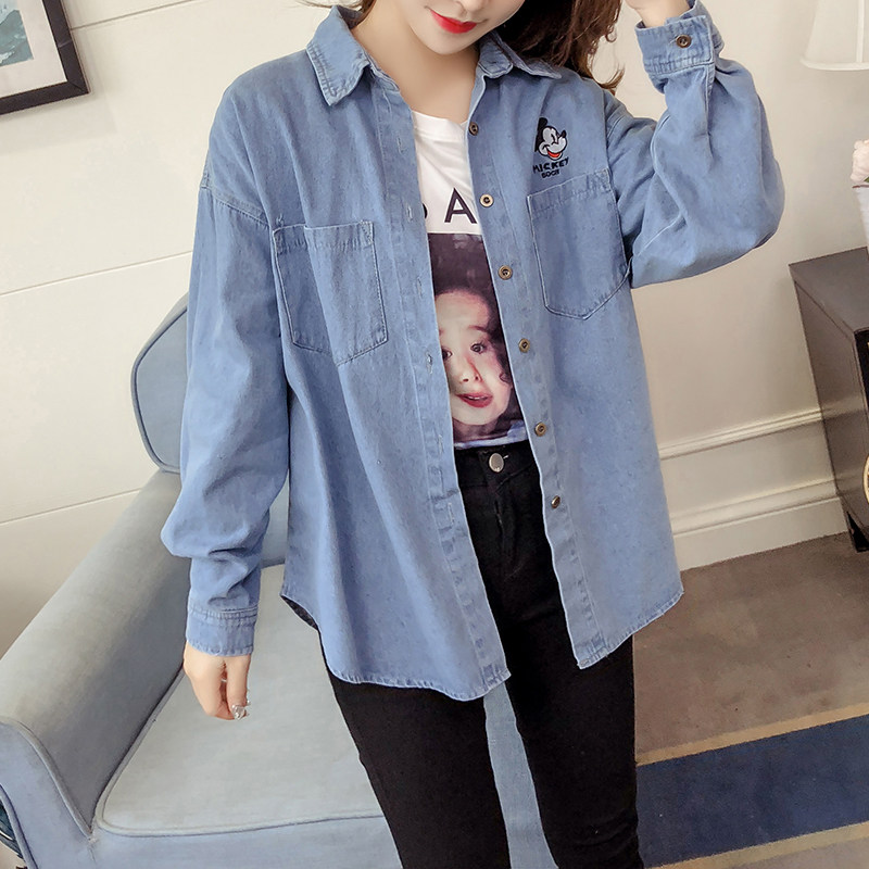 港风牛仔2020春秋新款慵懒风衬衫 恋人佳丝衬衫
