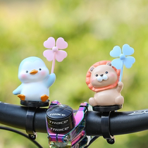 Net Red Popcorn Mini Car Decoration Cartoon Cute Little Animal Windmill Park Car Bike Decorations