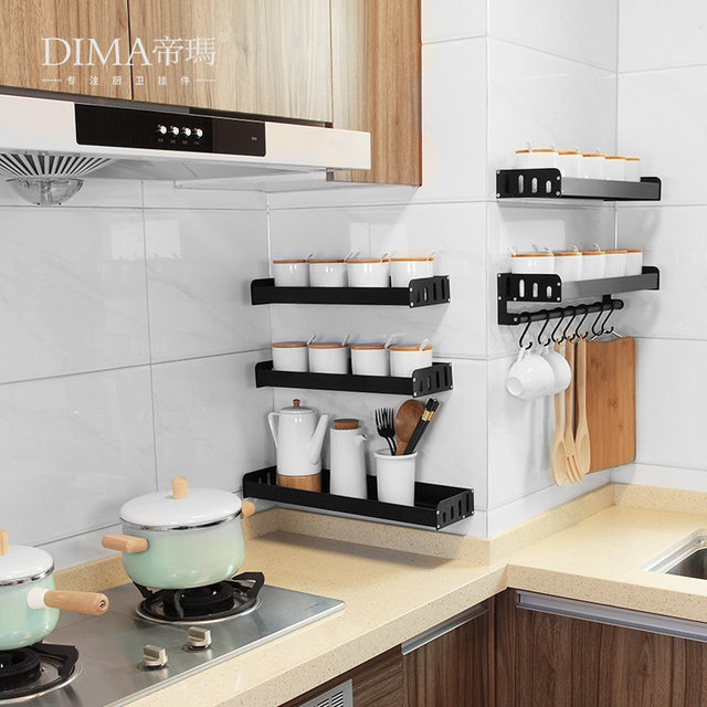 Kitchen rack without drilling condiment storage rack