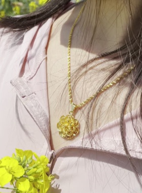 不掉色 花开富贵花项链吊坠孔雀开屏越南女款吊坠项链锁骨百搭