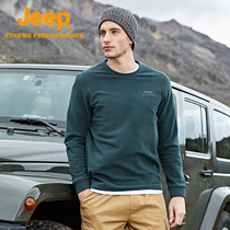 Jeep gip autumn winter bifacial suede veggie man round neckline head long sleeve T-shirt outdoor sports climbing catch suede