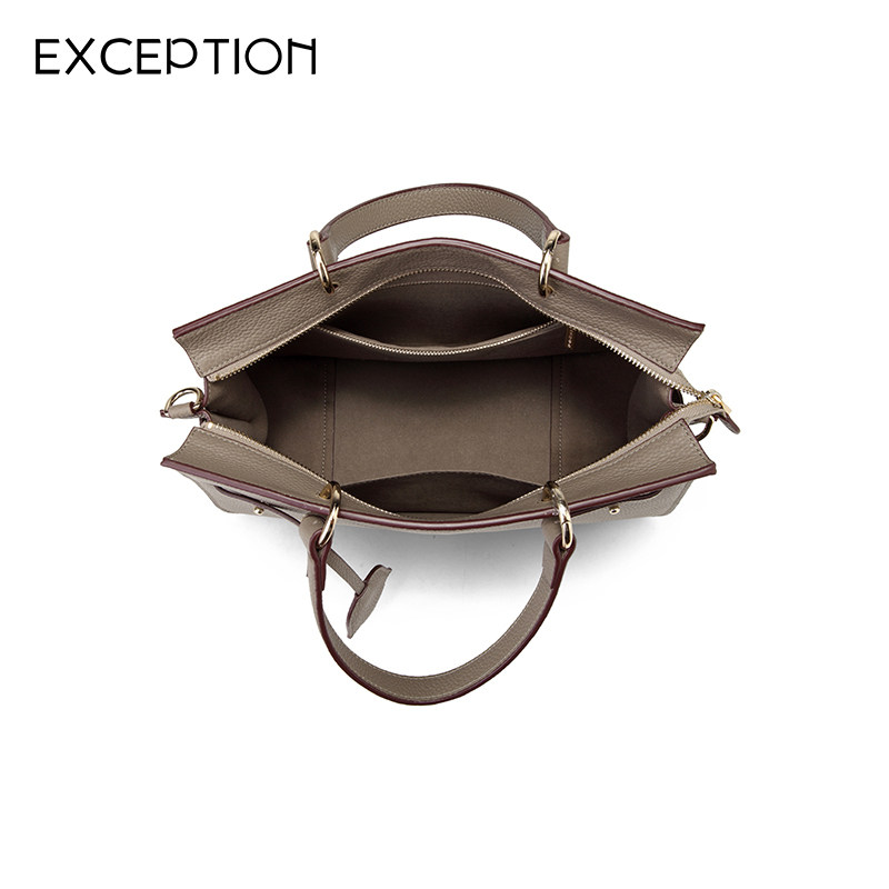 例外2022新款头层牛皮大容量单肩包 EXCEPTION例外女士包袋