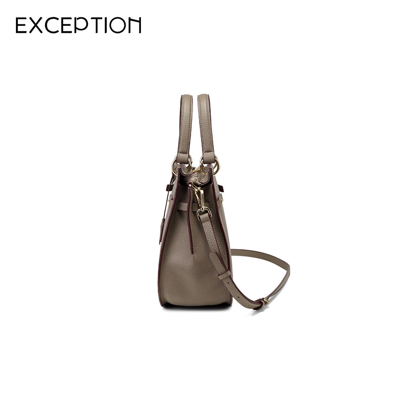 例外2022新款头层牛皮大容量单肩包 EXCEPTION例外女士包袋