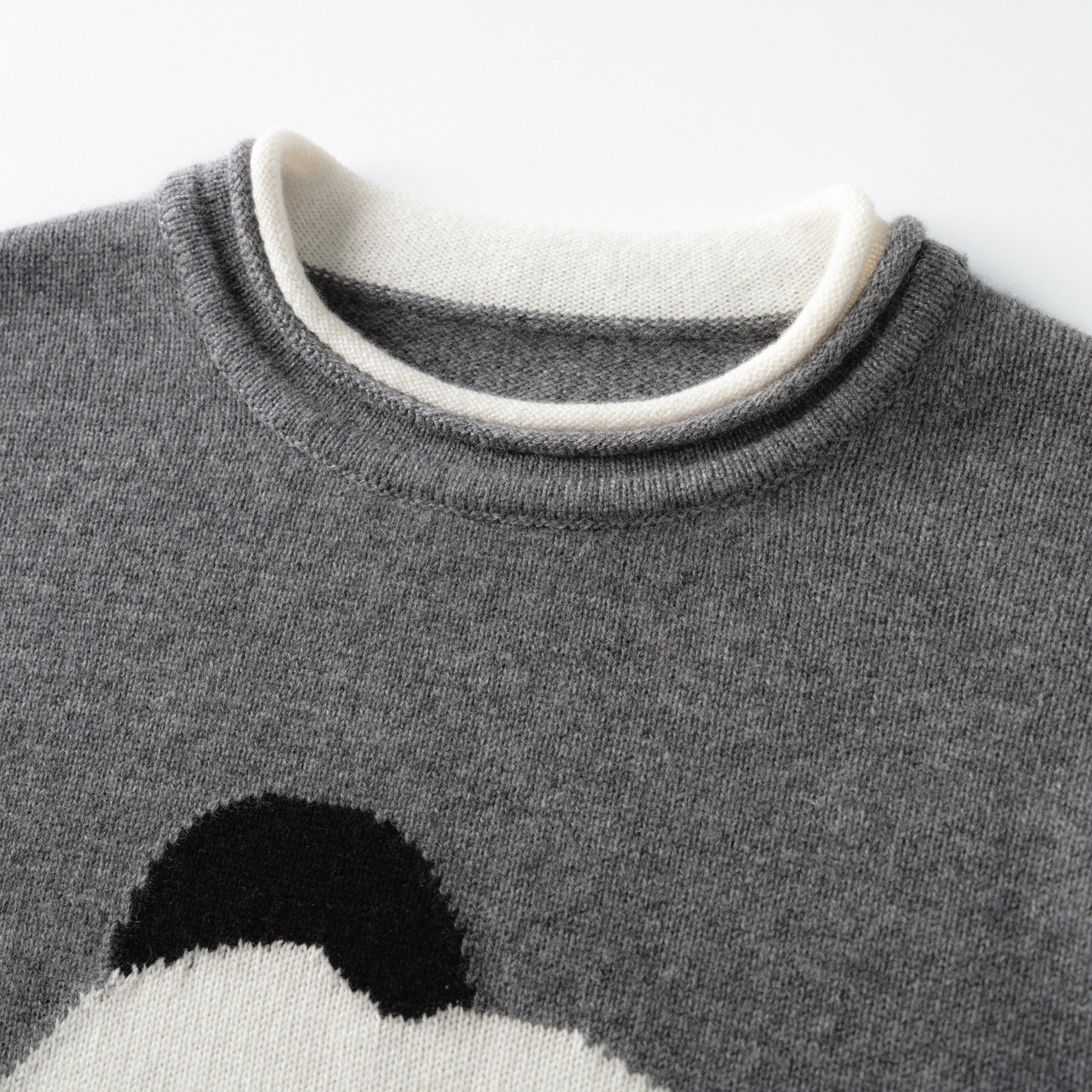 2025秋冬新款女羊绒衫100%纯山羊绒加厚宽松嵌花熊猫时尚针织套衫,淘宝优惠券,粉丝福利购,淘宝优惠卷