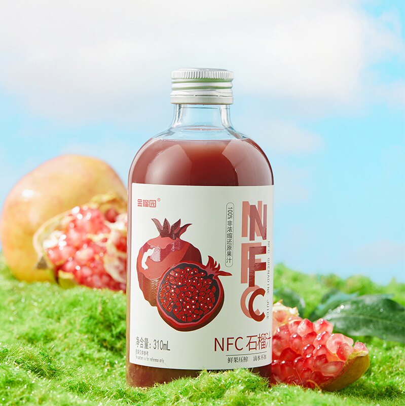 金榴园石榴汁新鲜现榨NFC100%纯果汁310毫升6瓶礼盒装