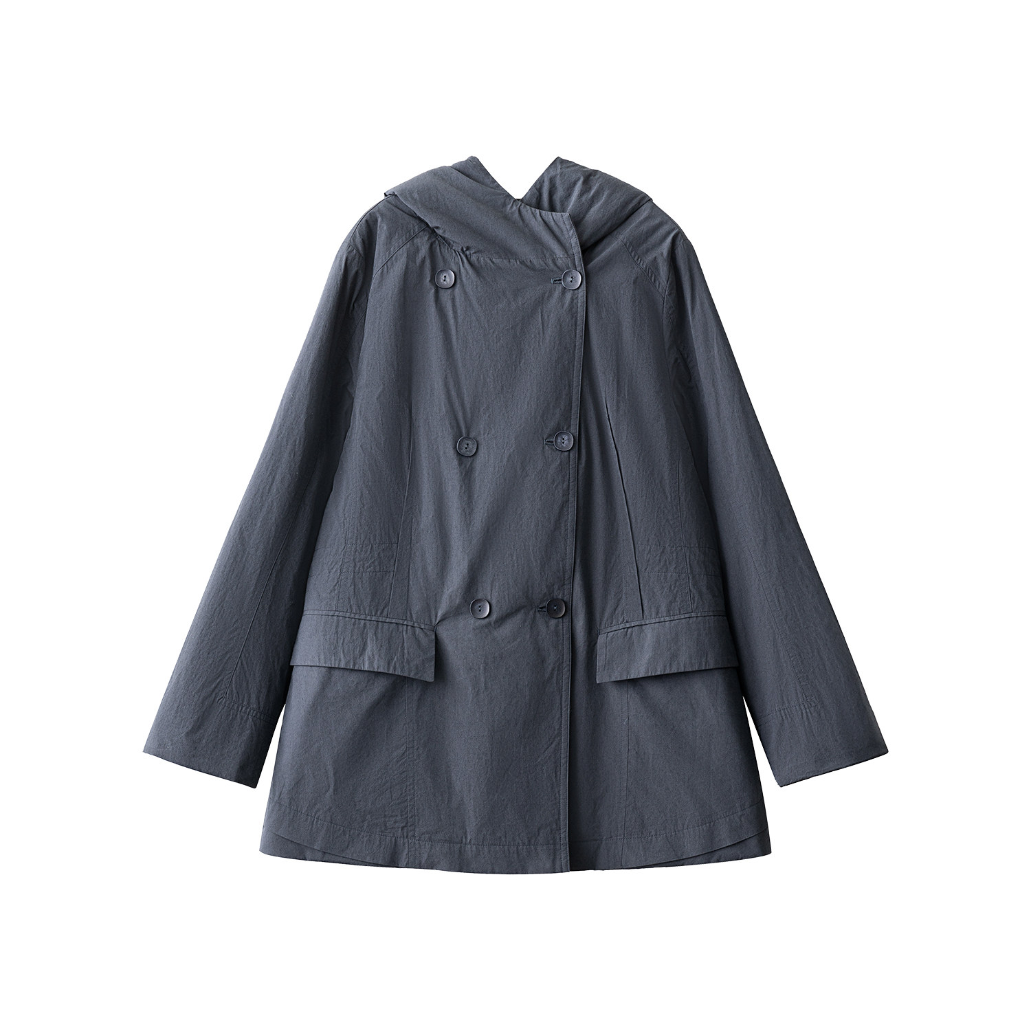 梭家｜阅行｜新雪丽高效保暖 匹马棉连帽深灰蓝棉服秋冬女士外套