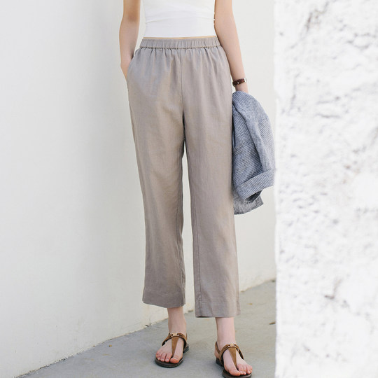 梭家｜寻常日记｜超好穿舒服纯亚麻休闲直筒裤夏季清凉透气九分裤