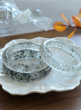 原创设计黑水晶手镯女星光云母片