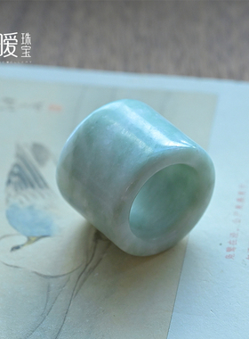 玉扳指大号指环翡翠色戒指男款