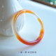 Natural agate bracelet classic round bar orange jewelry