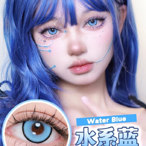 P姐cos同款美瞳吊带袜天使panty蓝色dgu奶油蓝显色日抛二次元年Ja - 图0