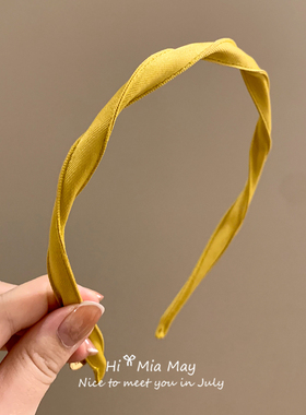 活力黄色~多巴胺螺旋头箍女款2026新款细边发箍发卡洗脸头饰夏季