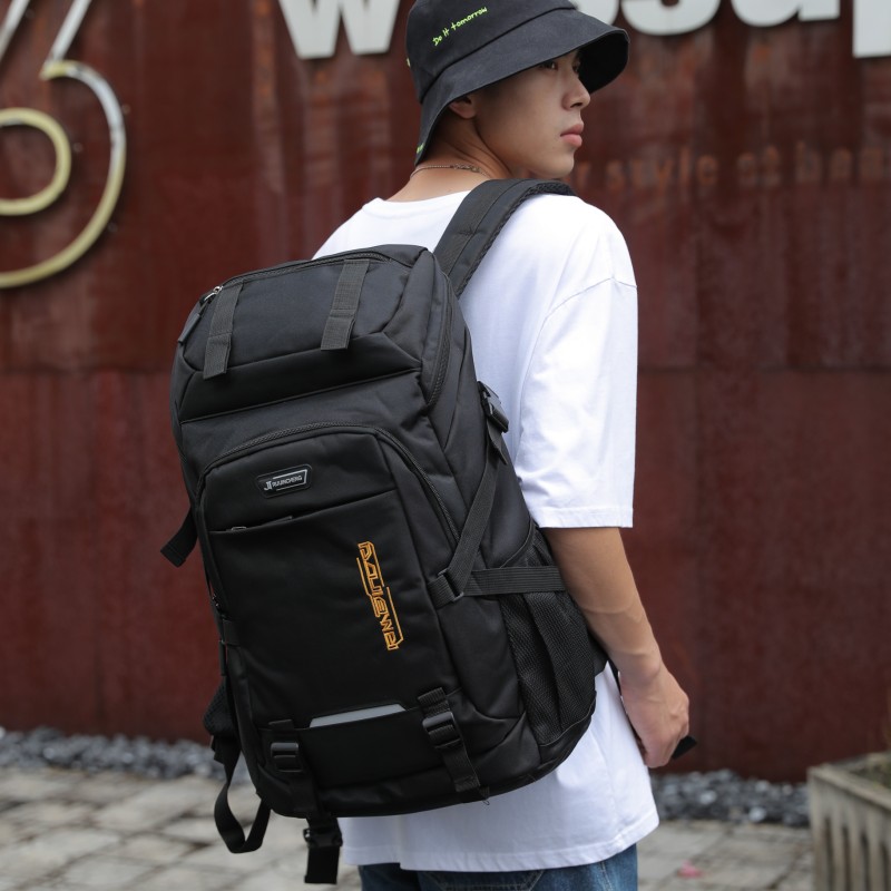 双肩包男士背包超大容量休闲书包行李旅游出差旅行包户外登山包女 - 图1