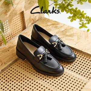 Clarks其乐Kay Step女鞋夏季老钱风一脚蹬单鞋皮鞋乐福鞋