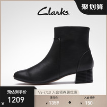 Clarks its Lewomens shoes 2021 Winter new Chelsea boot heel Splicing Lace Fashion Short Boots Woman