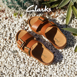 Clarks其乐女鞋布鲁克博肯鞋拖鞋外穿女夏复古勃肯鞋凉鞋女半拖