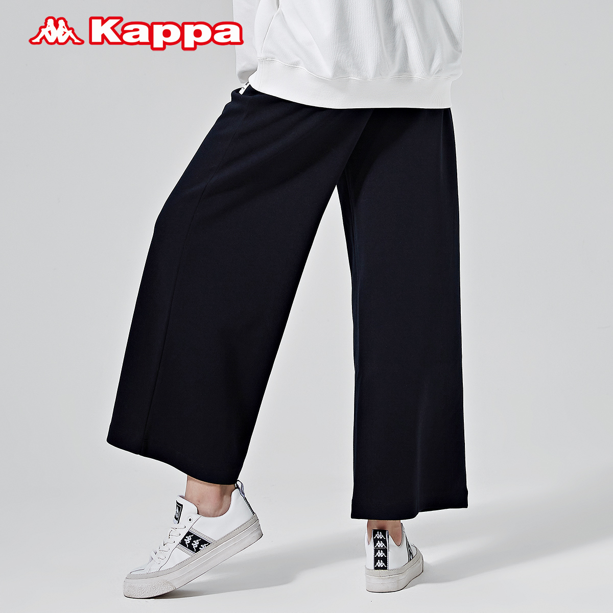 Kappa背靠背女款运动裤休闲裤阔腿喇叭裤新品|K0962AK02-图1