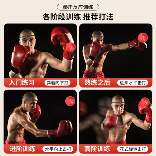 劳拉之星1161拳击反应球速度解压魔力球躲闪训练器材头戴式反应靶 - 图3