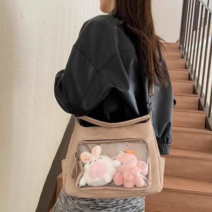 百搭单肩娃包透明谷子包吧唧痛包二次元小食量日常休闲斜挎托特包,淘宝优惠券,粉丝福利购,淘宝优惠卷