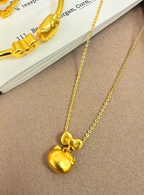 「轻金集」 甜美kitty猫爆款可爱金色项链女卡通萌趣气质锁骨链