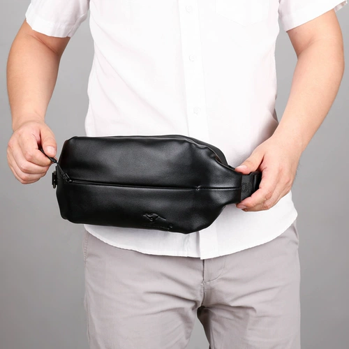 鸿岩袋鼠 Нагрудная сумка, кожаная сумка через плечо, универсальный мобильный телефон на одно плечо, поясная сумка, из натуральной кожи, в корейском стиле