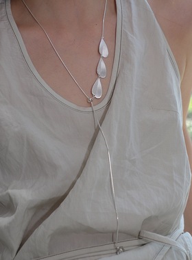 欧美新款金属片拉丝几何项链女爱心时尚项链简约个性设计蛇骨链