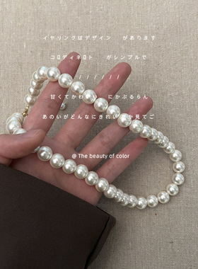 韩国代购珍珠项链轻奢法式复古